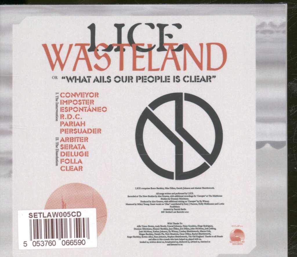 Lice (post punk) - Wasteland Or “What Ails Our People Is Clear” - Cd