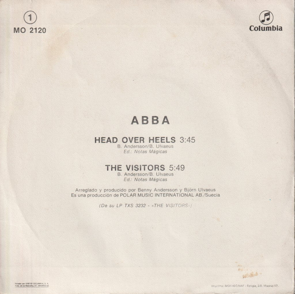 ABBA - Head Over Heels / The Visitors - 7 Inch