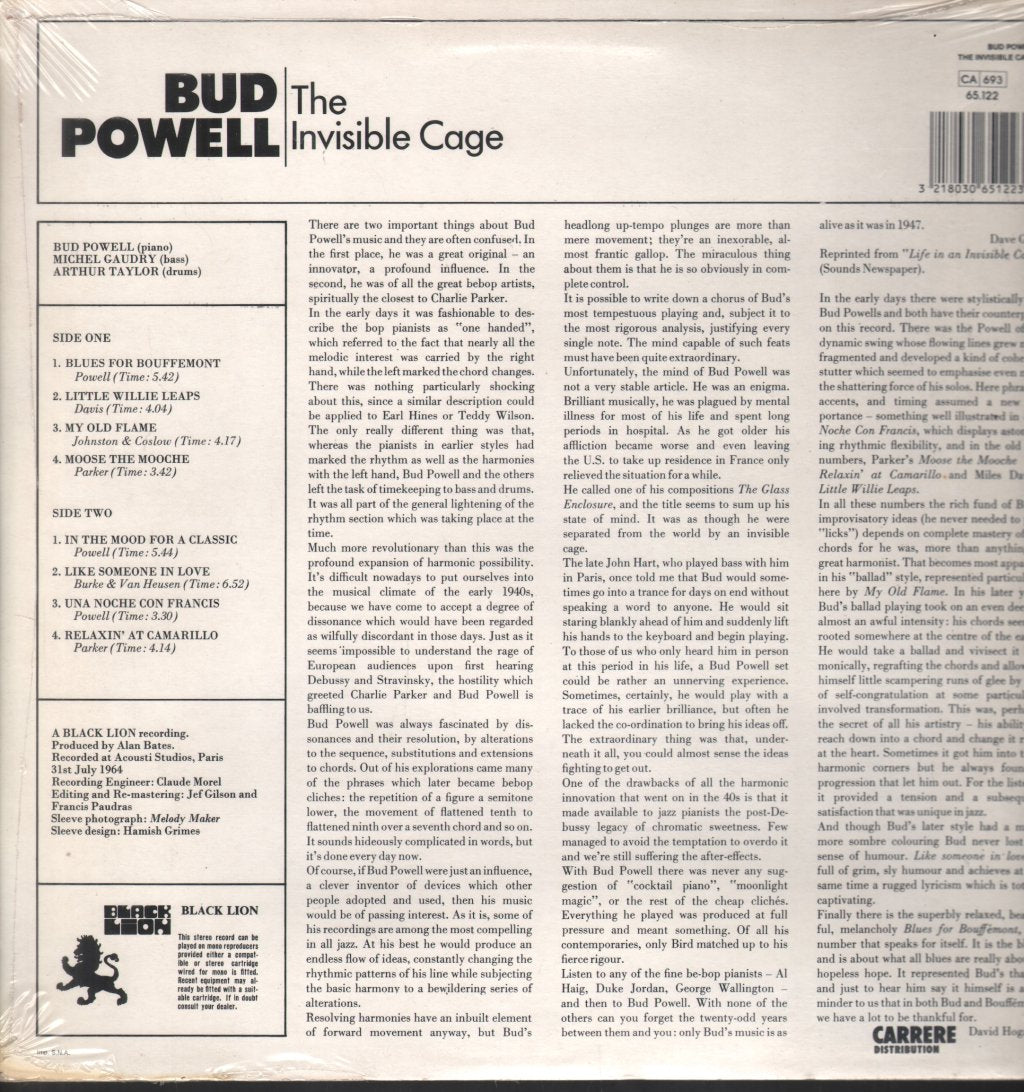 Bud Powell - Invisible Cage - Lp