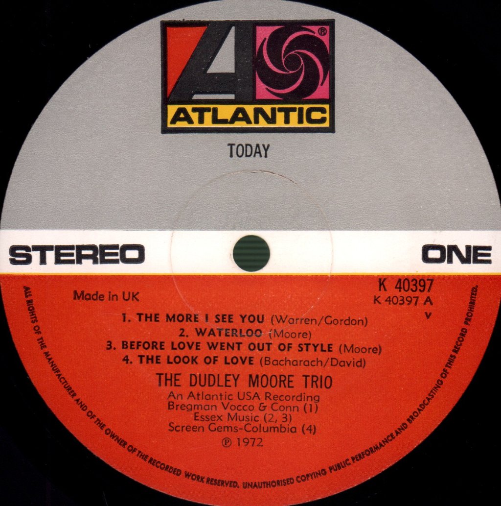 Dudley Moore Trio - Today - Lp