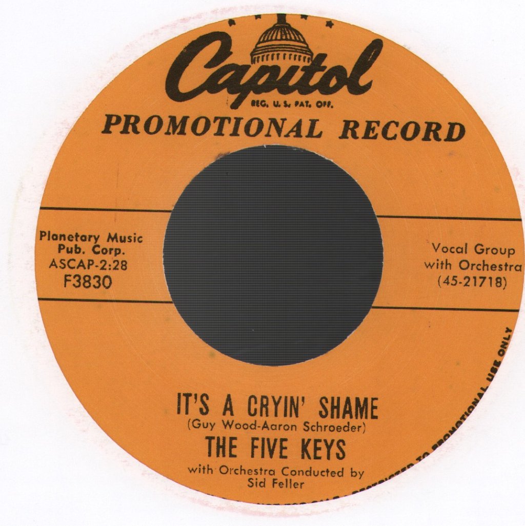 Five Keys - It's A Cryin' Shame - 7 Inch