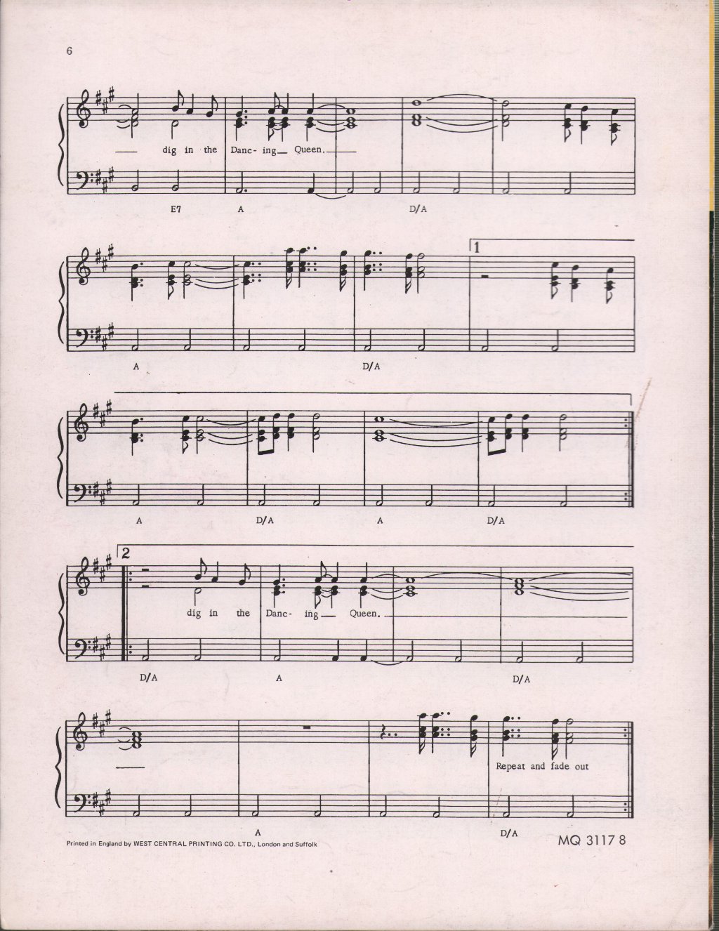 ABBA - Dancing Queen - Sheet Music