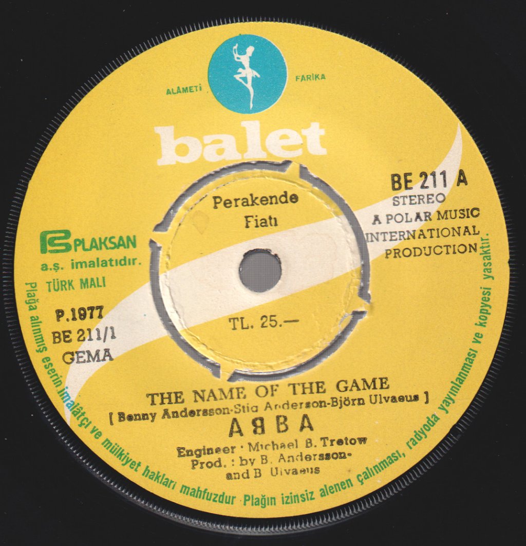 ABBA - Name Of The Game / I Wonder (Departure) - 7 Inch