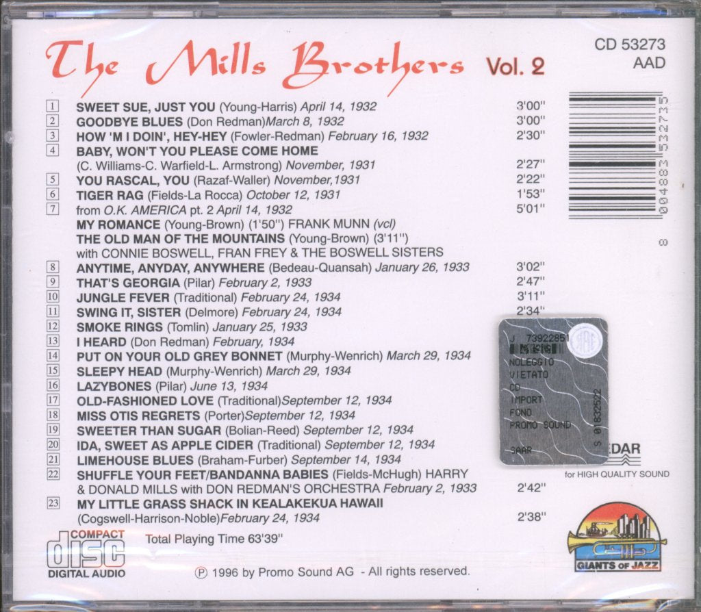 Mills Brothers - Mills Brothers Vol. 2 - Cd