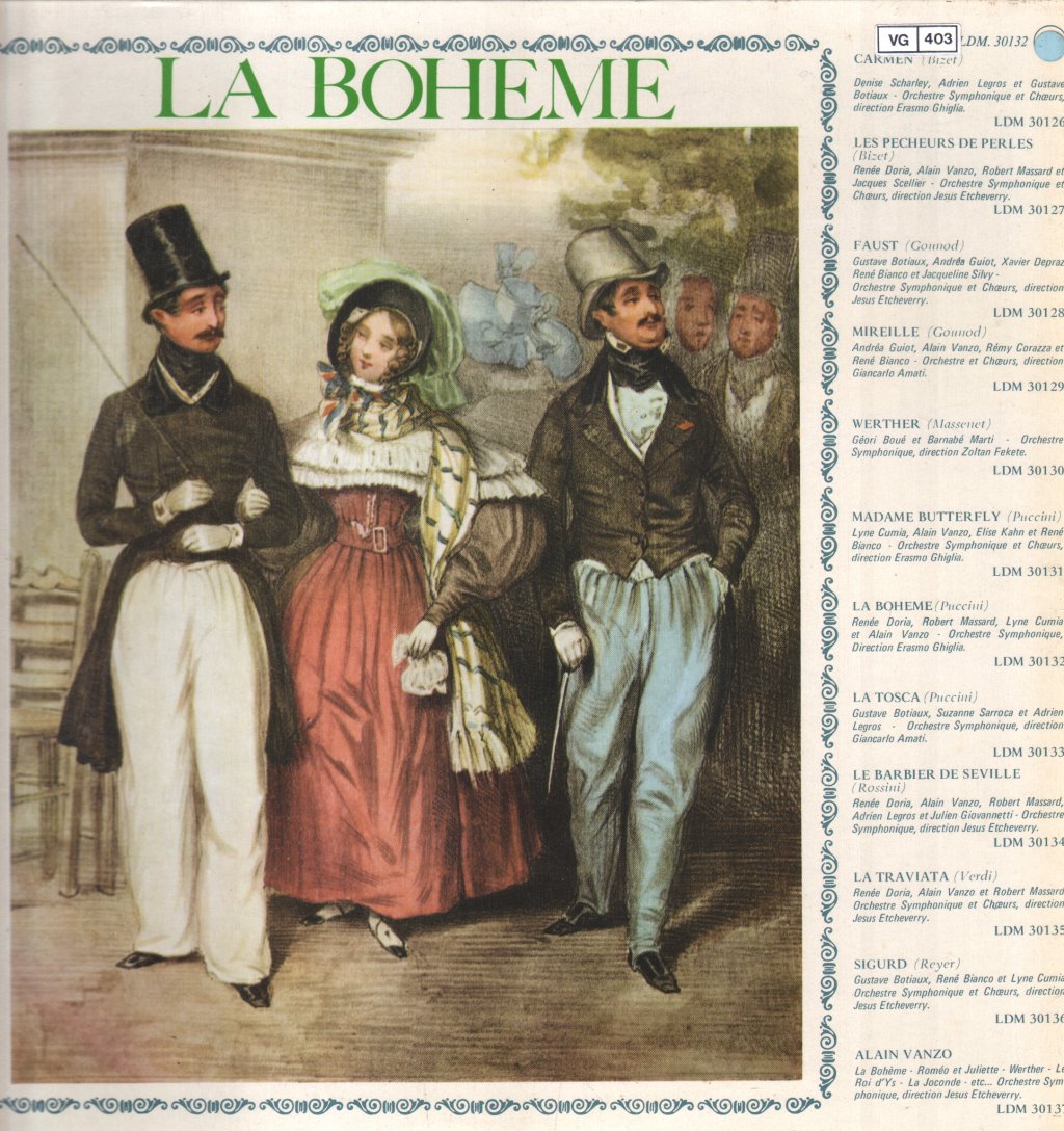 Alain Vanzo / Renee Doria / Robert Massard / Lyne Cumia - Puccini - La Boheme - Lp