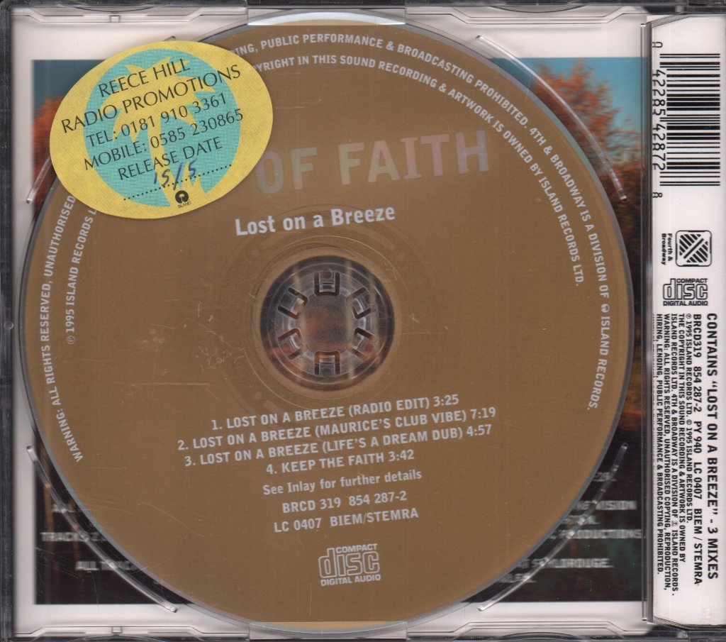 Act Of Faith - Lost On A Breeze - Cd