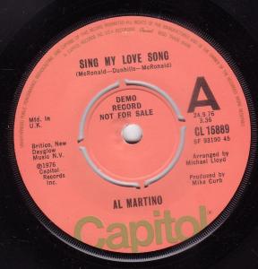 Al Martino - Sing My Love Song - 7 Inch