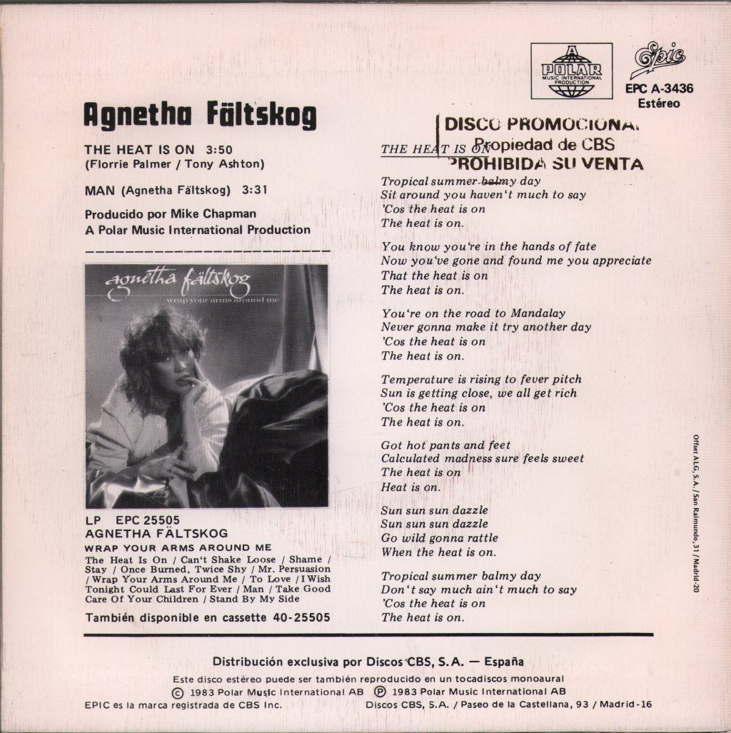 Agnetha Fältskog - Heat Is On - 7 Inch