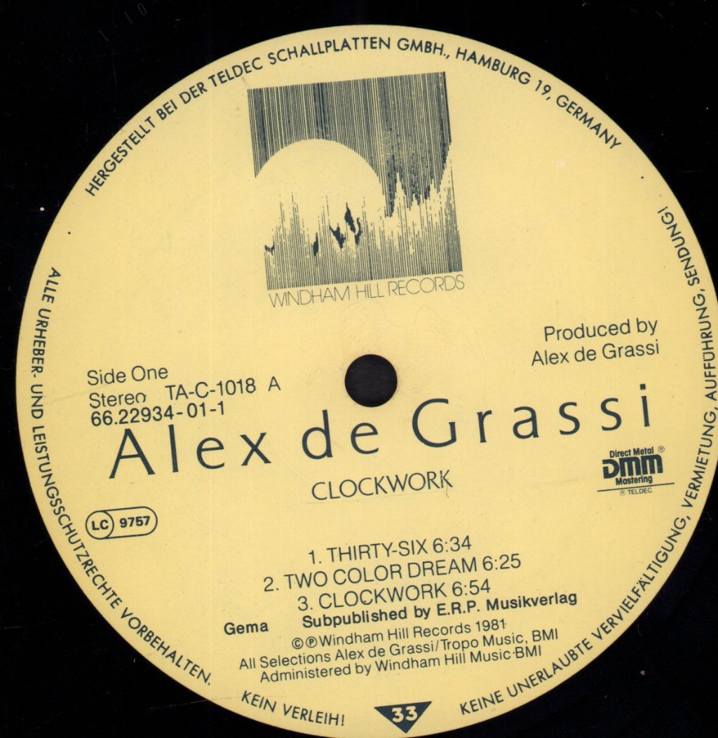 Alex De Grassi - Clockwork - Lp