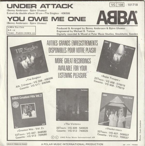 ABBA - Under Attack / You Owe Me One - 7 Inch