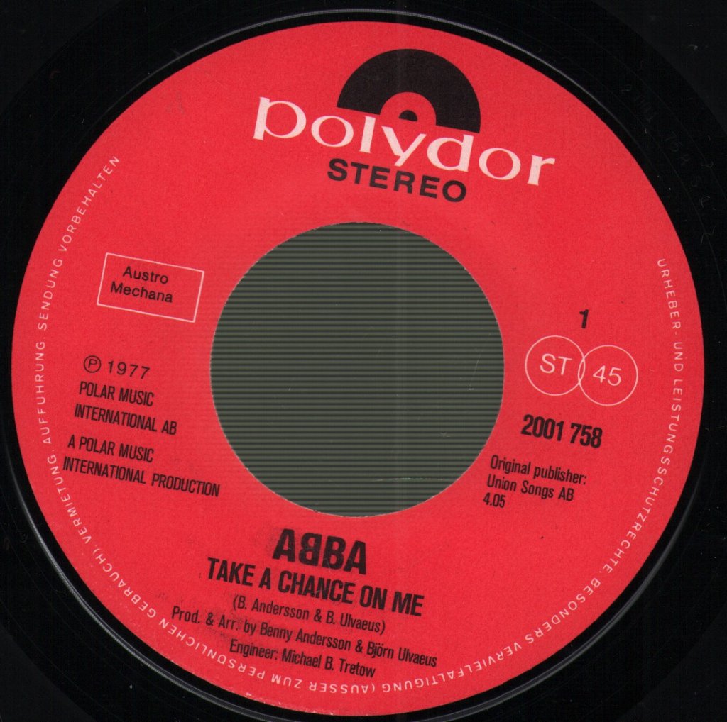 ABBA - Take A Chance On Me / I'm A Marionette - 7 Inch