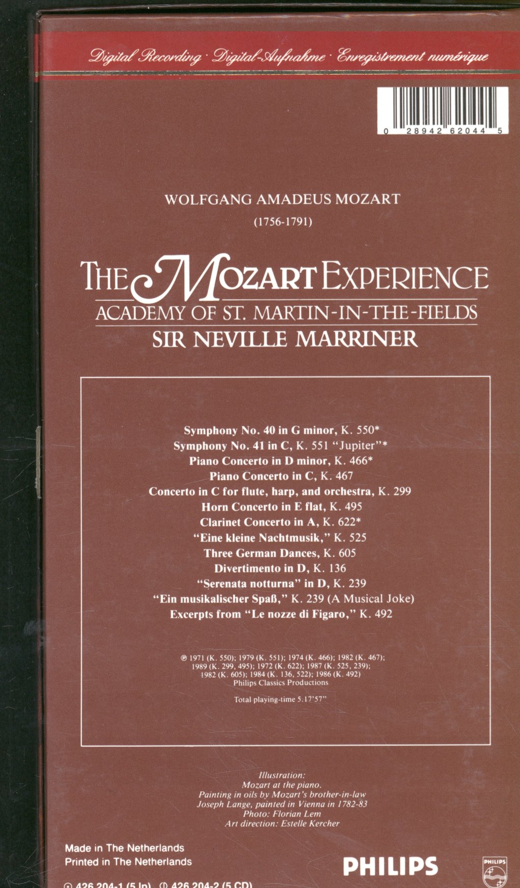 Academy of St-Martin-In-The-Fields, Neville Marriner - Mozzart Experience - Cassette Box Set