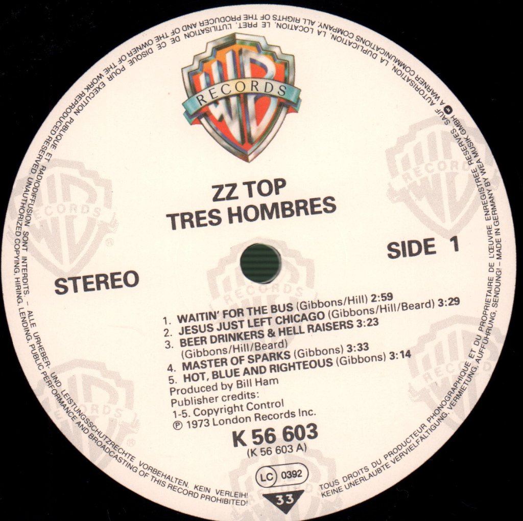 ZZ Top - Tres Hombres - Lp