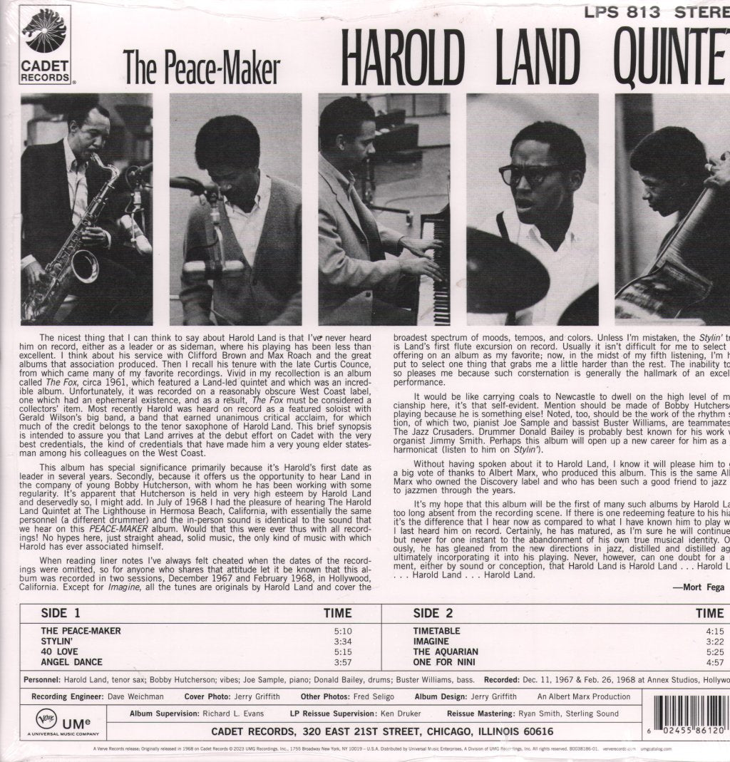 Harold Land - Peace-Maker - Verve By Request - Lp