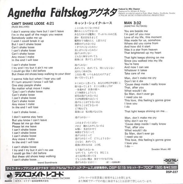 Agnetha Fältskog - Can't Shake Loose - 7 Inch