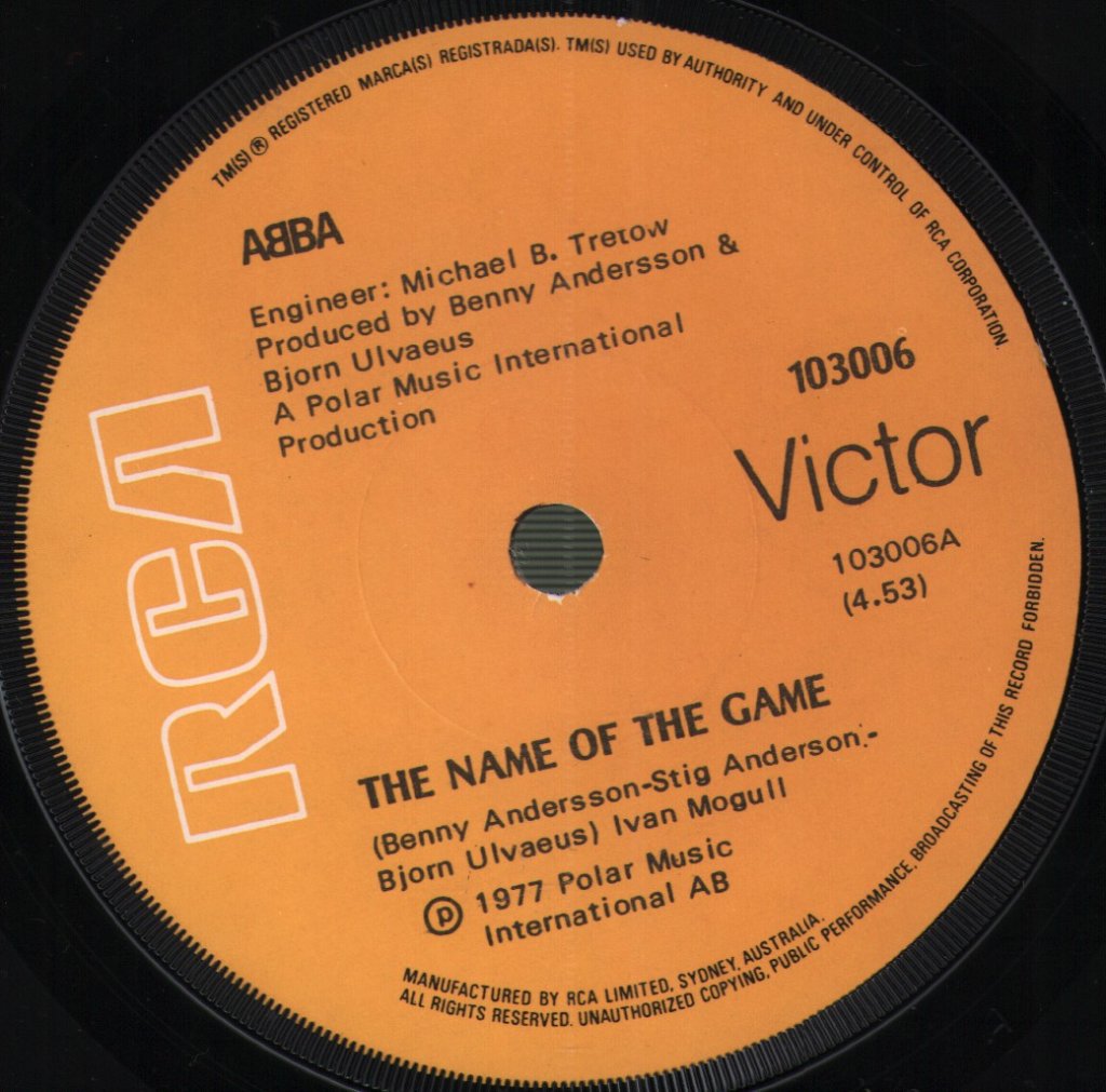 ABBA - Name Of The Game / I Wonder (Departure) - 7 Inch