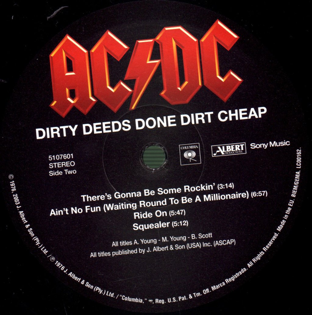 AC/DC - Dirty Deeds Done Dirt Cheap - Lp