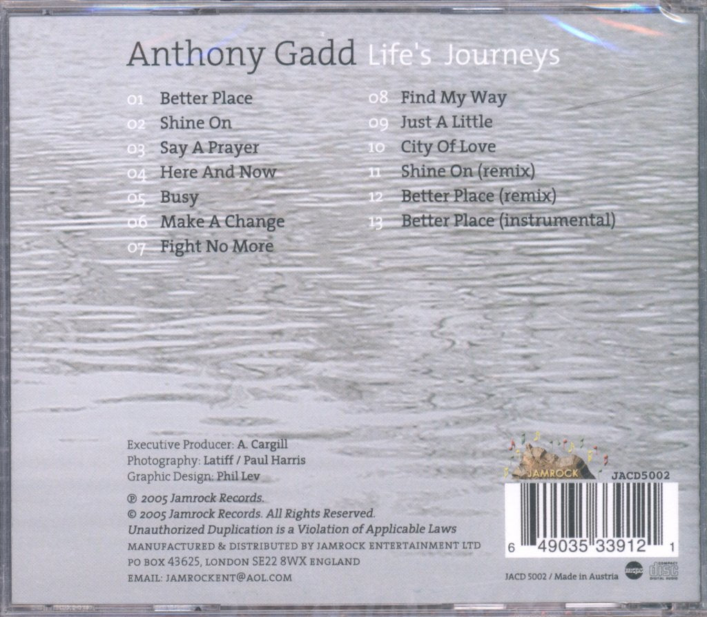 Anthony Gadd - Life's Journeys - Cd