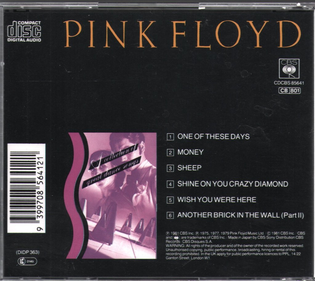 Pink Floyd - A Collection Of Great Dance Songs - Cd