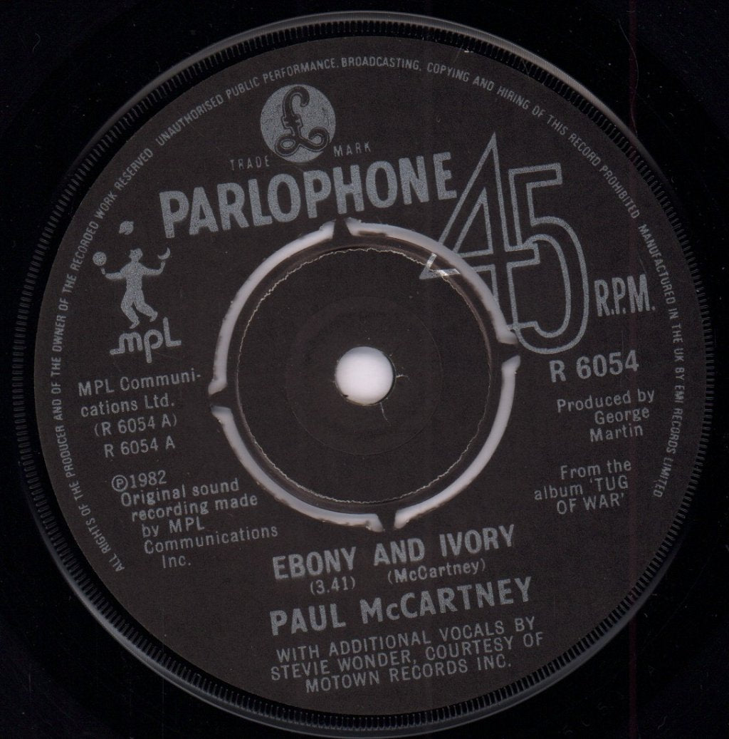 Paul Mccartney And Stevie Wonder - Ebony And Ivory - 7 Inch