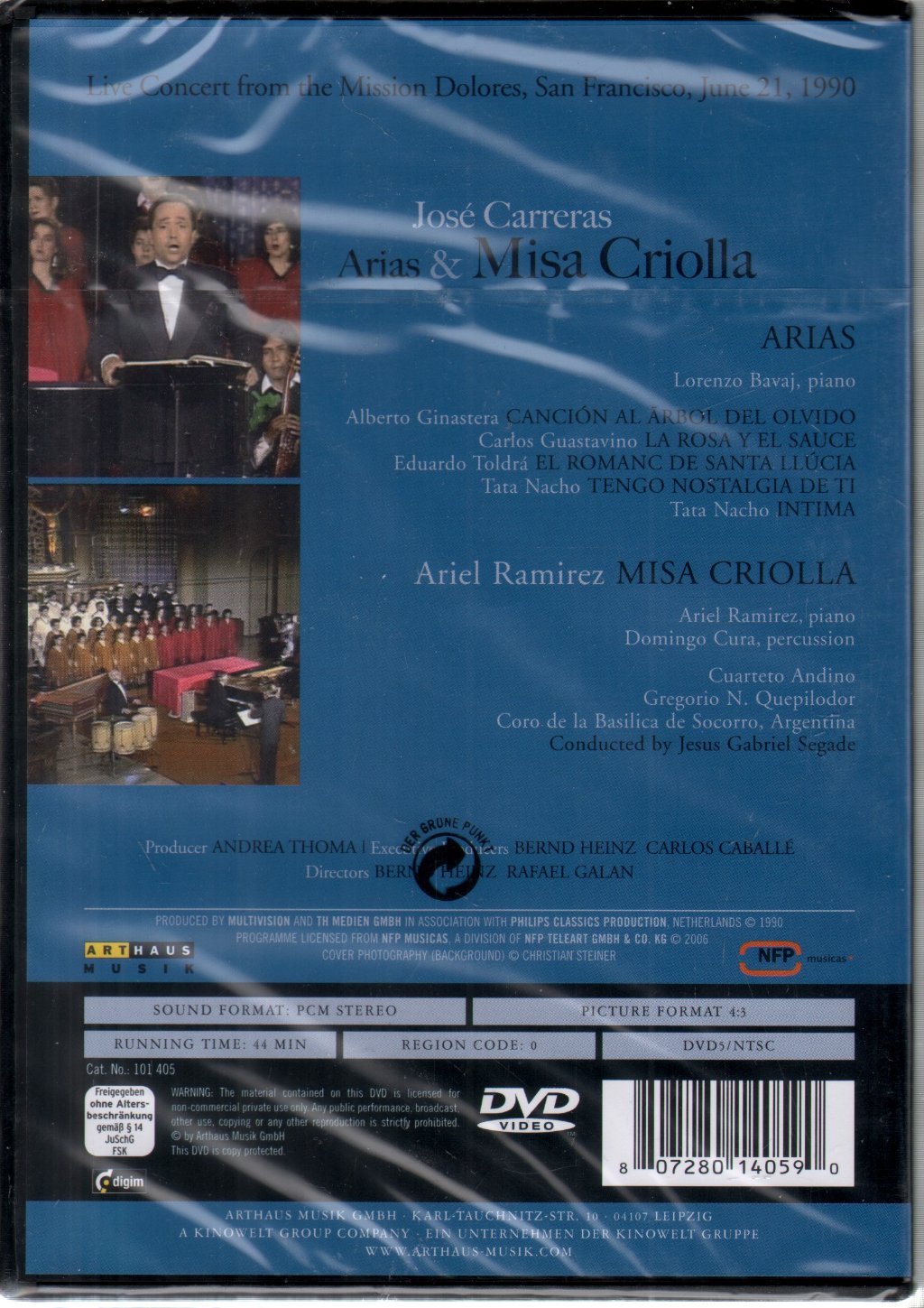 Jose Carreras - Arias and Misa Criolla - Dvd