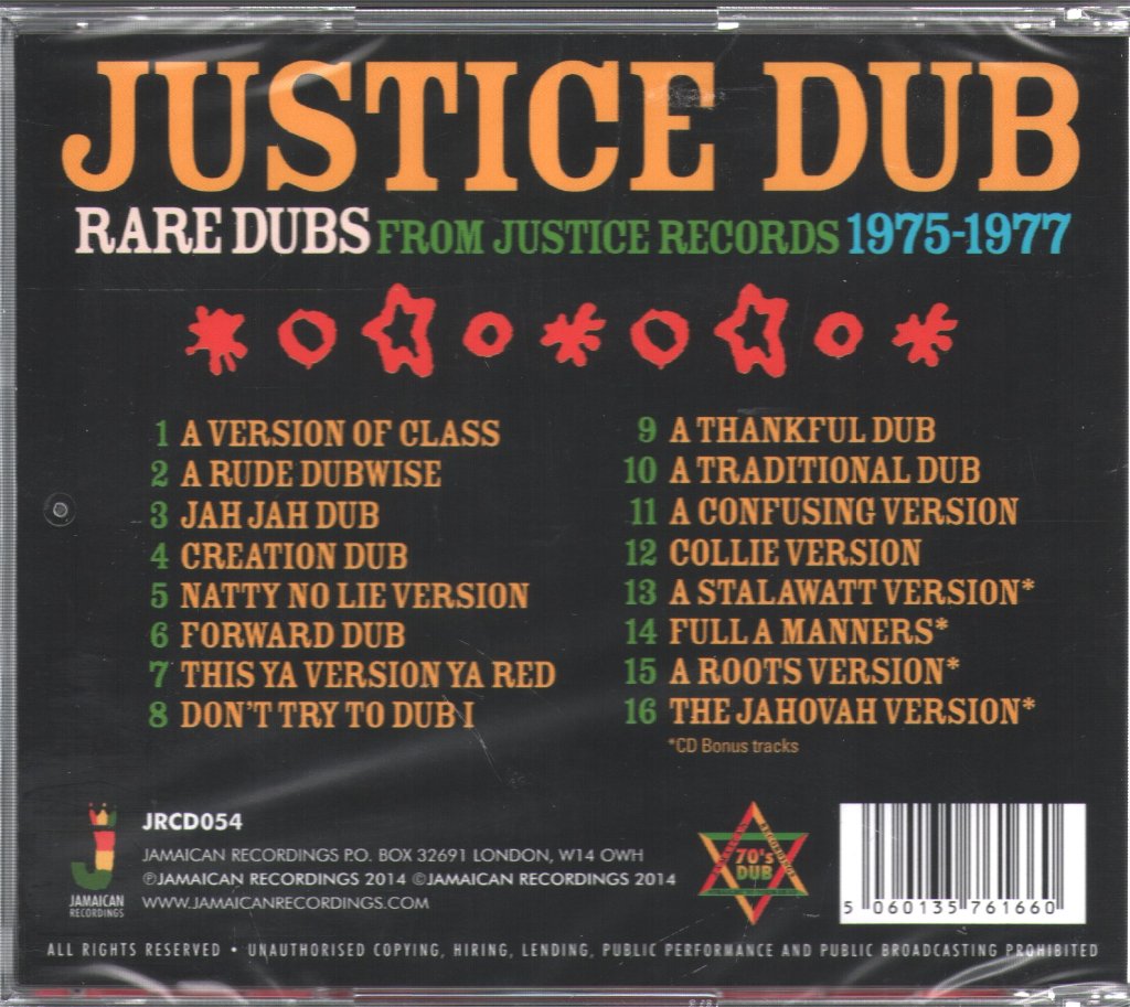 Various Artists - Justice Dub Rare Dubs From Justice Records 1975-1977 - Cd