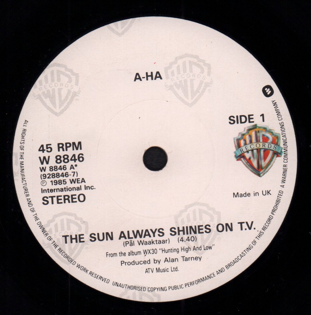 A-Ha - Sun Always Shines On Tv - 7 Inch