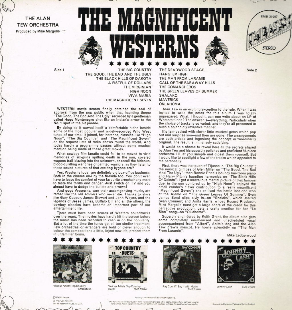 Alan Tew Orchestra - Magnificent Westerns - Lp