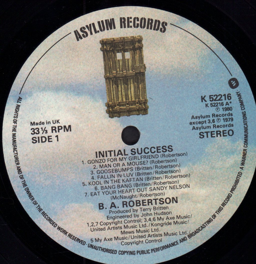 B. A. Robertson - Initial Success - Lp