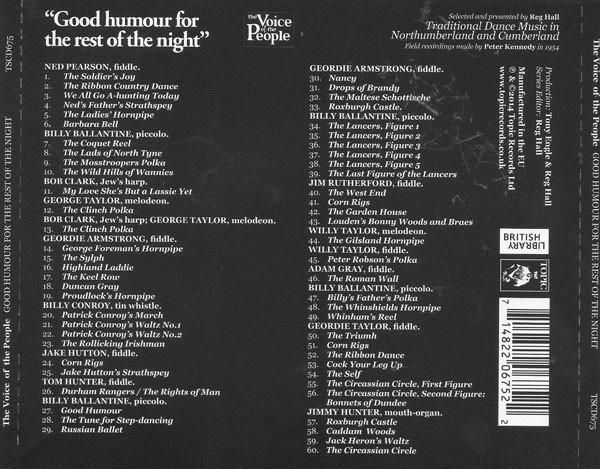 Various Artists - Good Humour For The Rest Of The Night: Traditional Dance Music In Northumberland And Cumberland - Cd