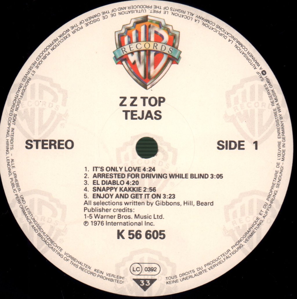 ZZ Top - Tejas - Lp