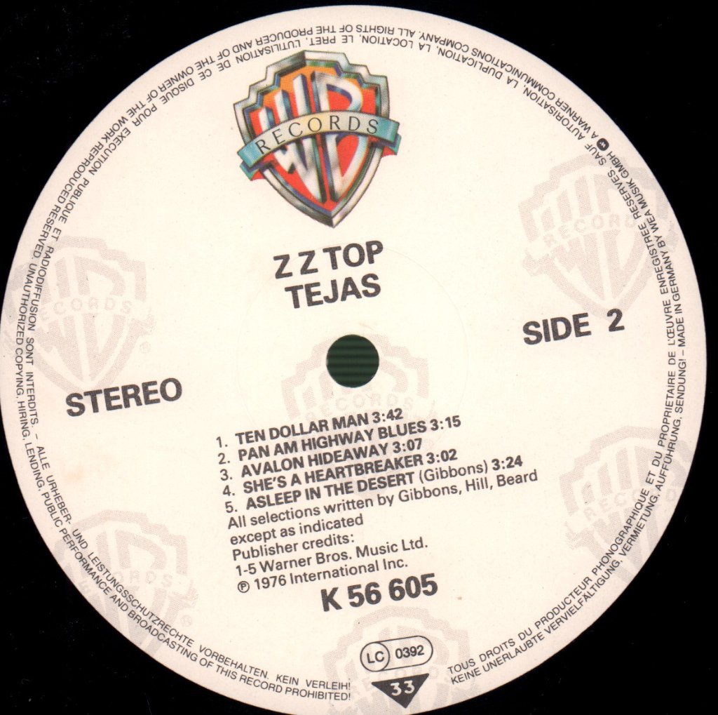 ZZ Top - Tejas - Lp