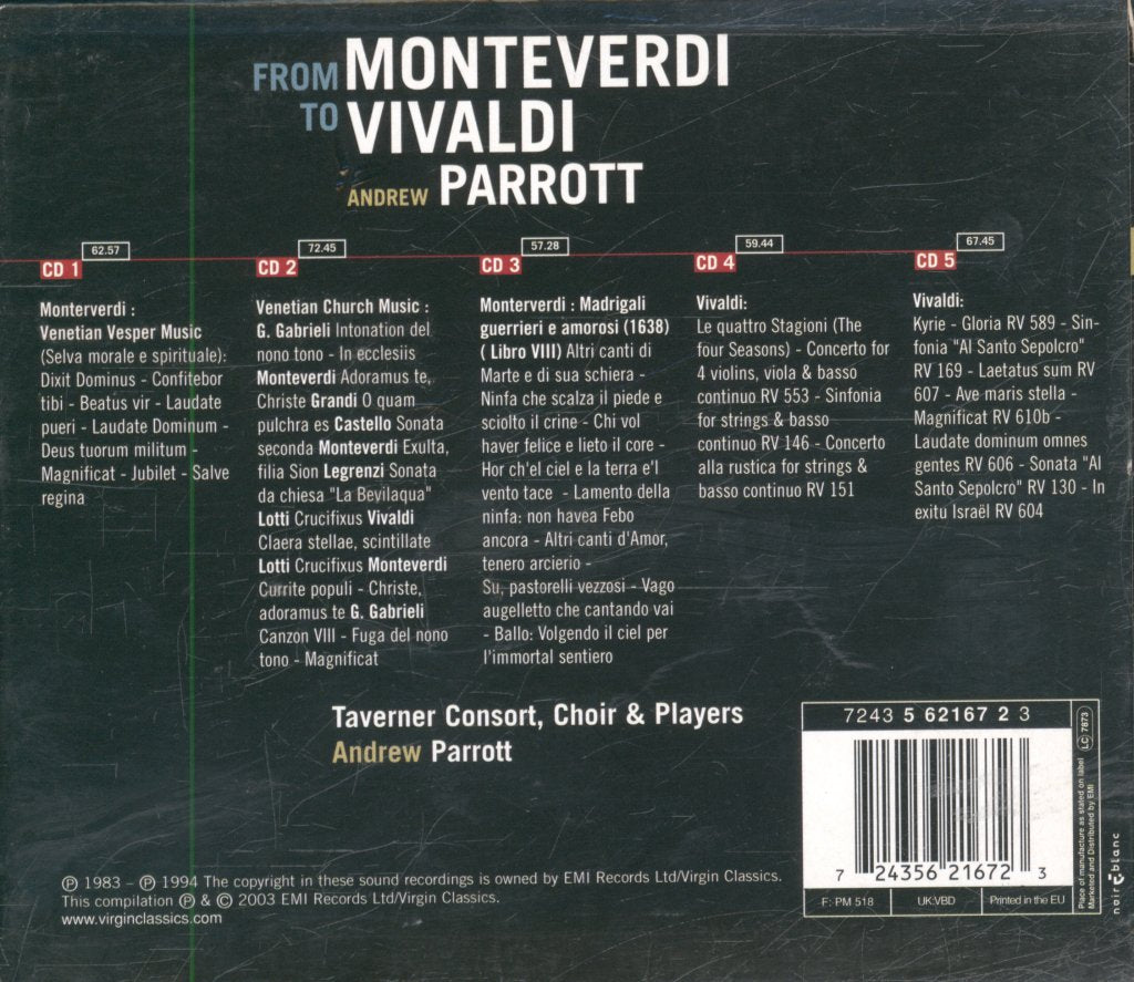 Andrew Parrott, Taverner Consort, Choir And Players - From Monteverdi To Vivaldi - Cd Set