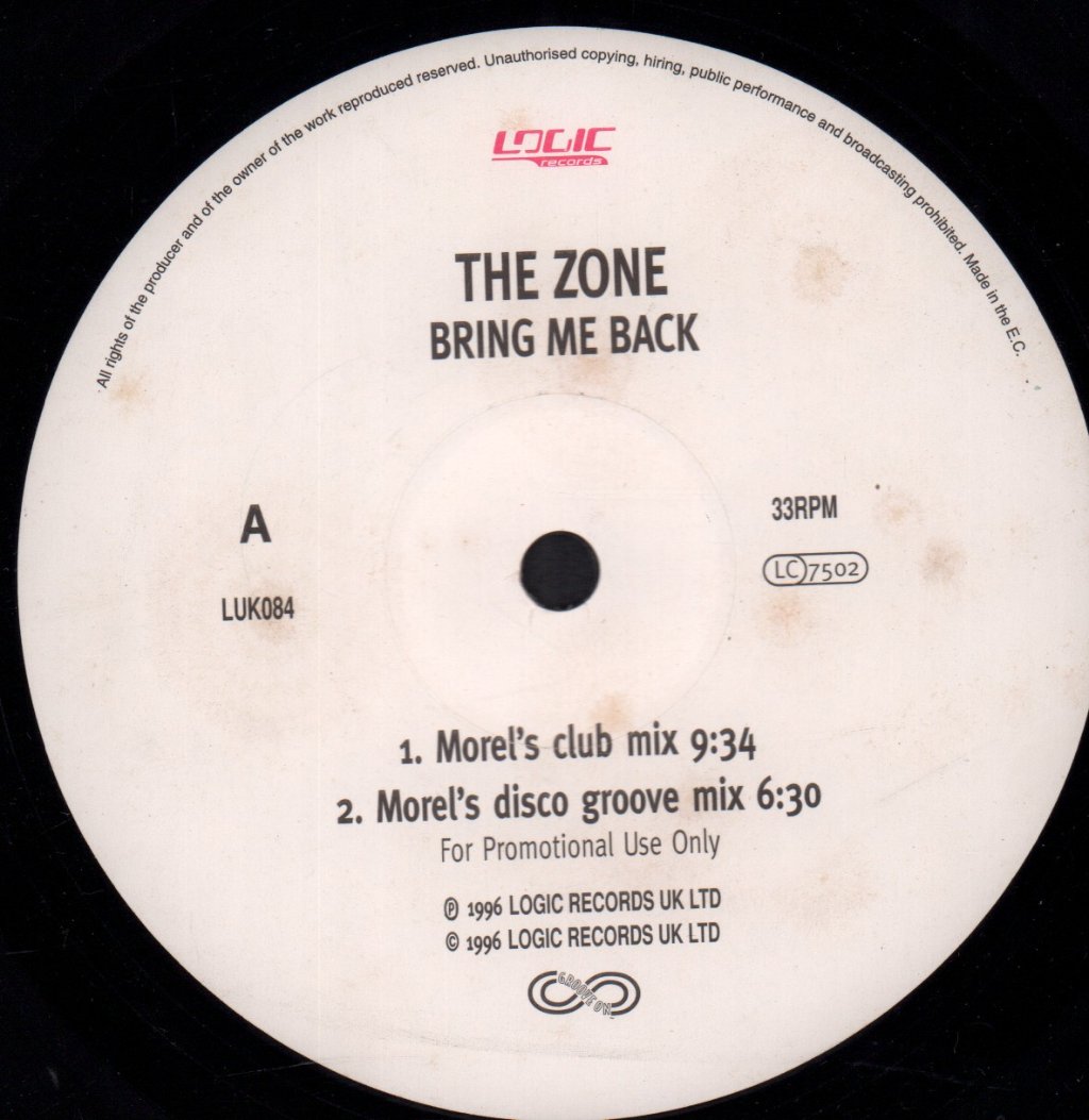 Zone - Bring Me Back - 12 Inch