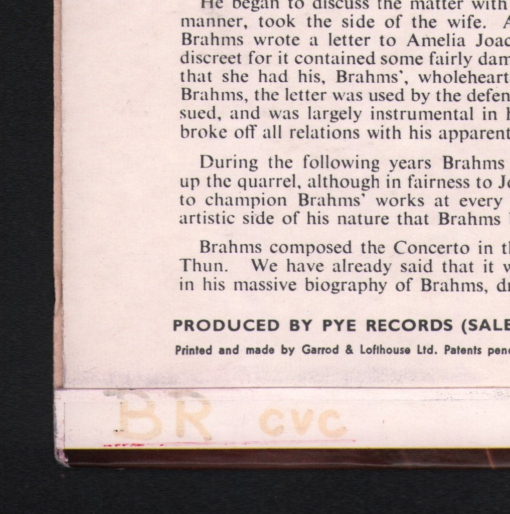 Alfredo Campoli / Andre Navarra / Sir John Barbirolli / Halle Orchestra - Brahms Concerto In A Minor For Violin & Cello / Academic Festival Overture - Lp