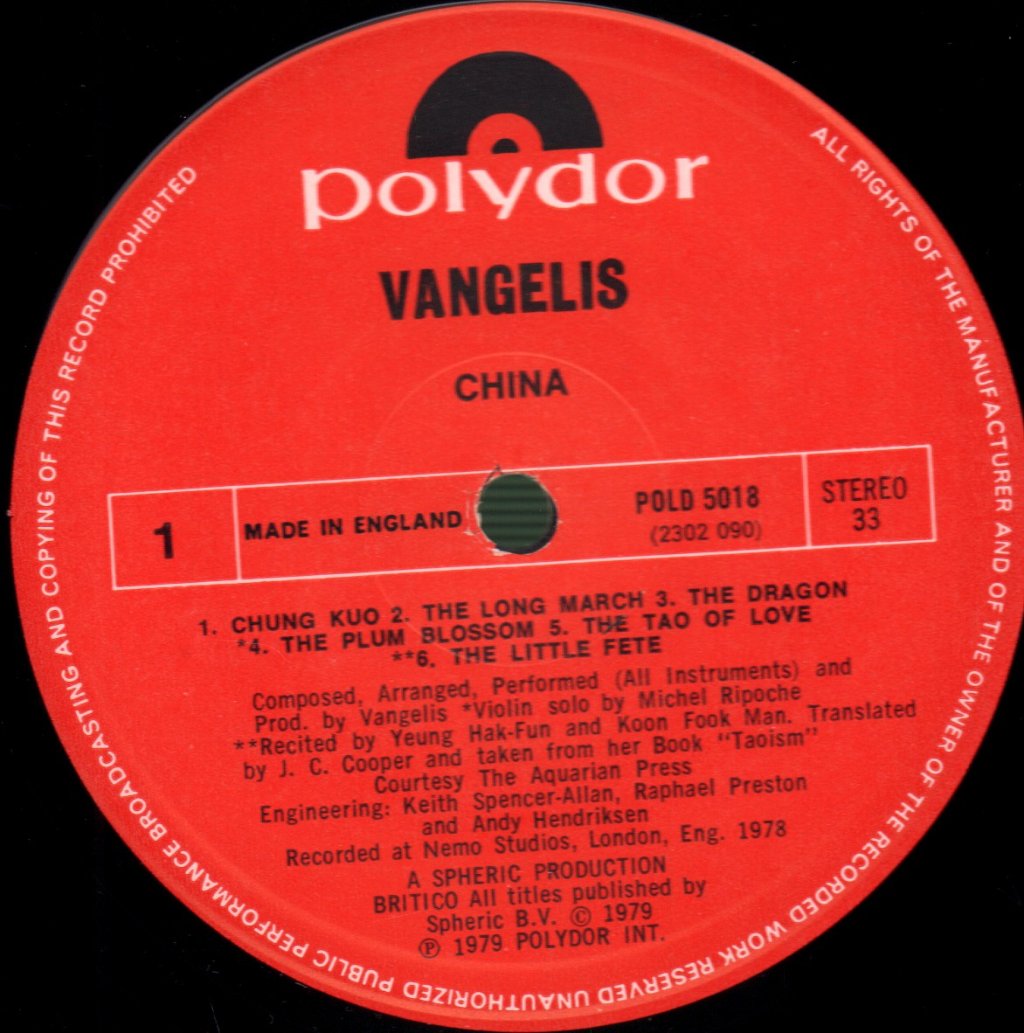 Vangelis - China - Lp