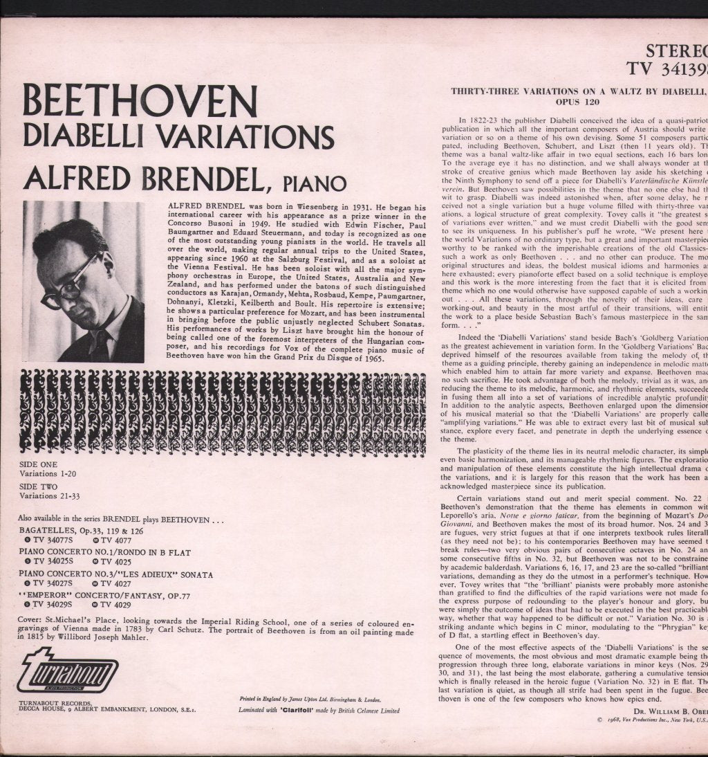 Alfred Brendel - Beethoven Diabelli Variations - Lp