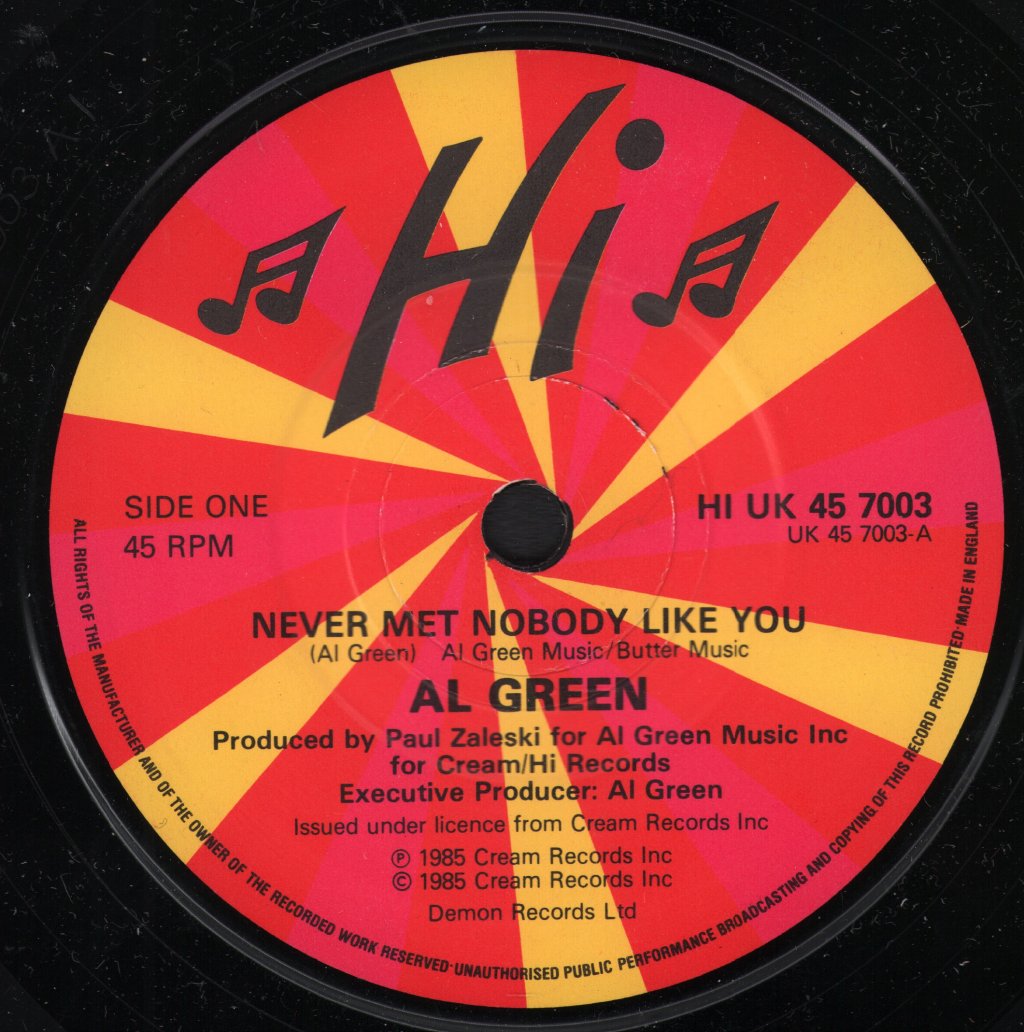 Al Green - Never Met Nobody Like You - 7 Inch