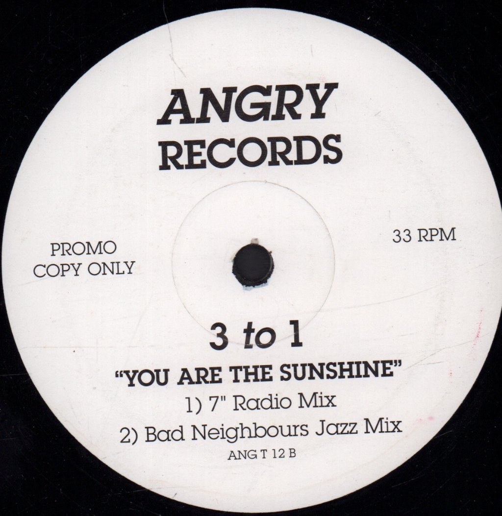 3 To 1 - You Are The Sunshine - 12 Inch