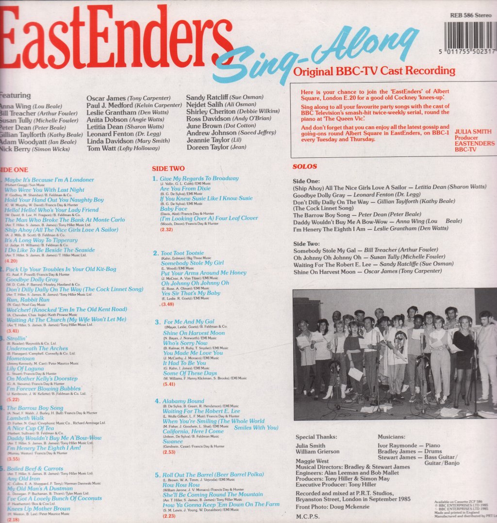 1985 Cast Of Eastenders - Eastenders Sing Along - Lp