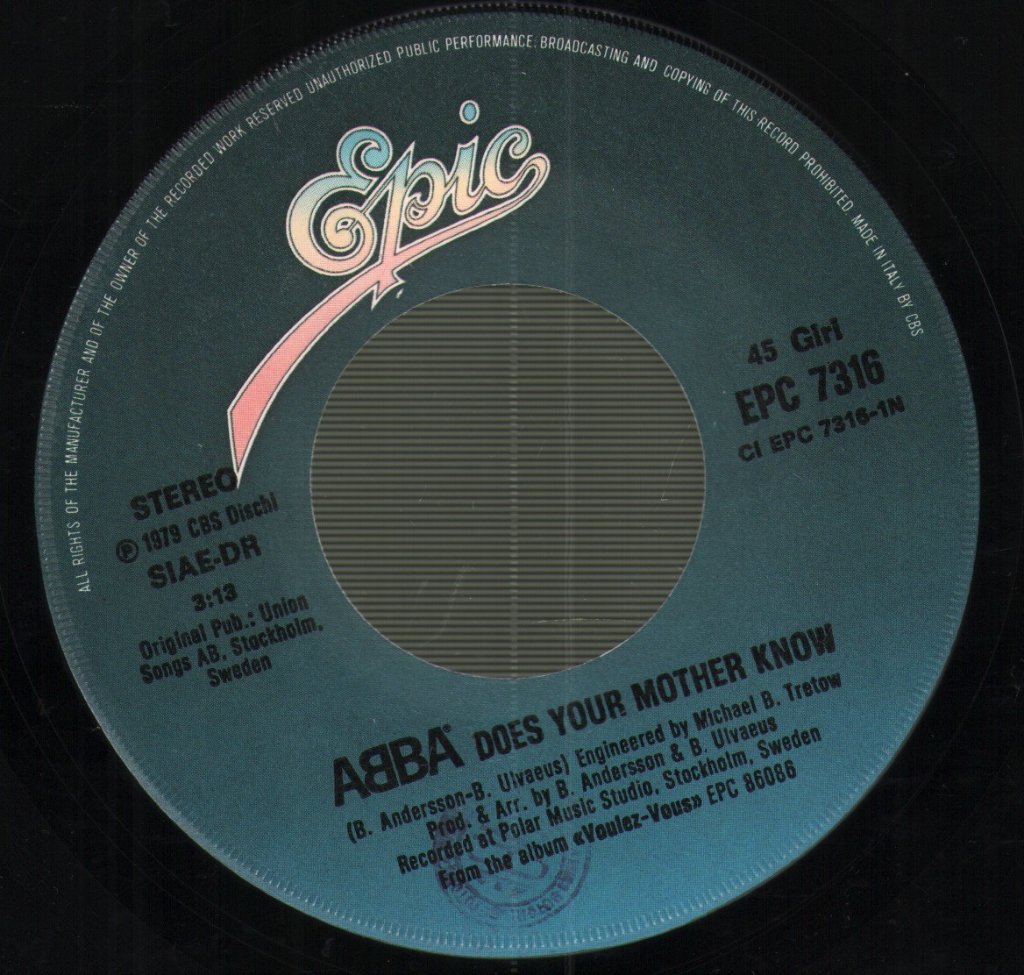 ABBA - Does Your Mother Know / Kisses Of Fire - 7 Inch