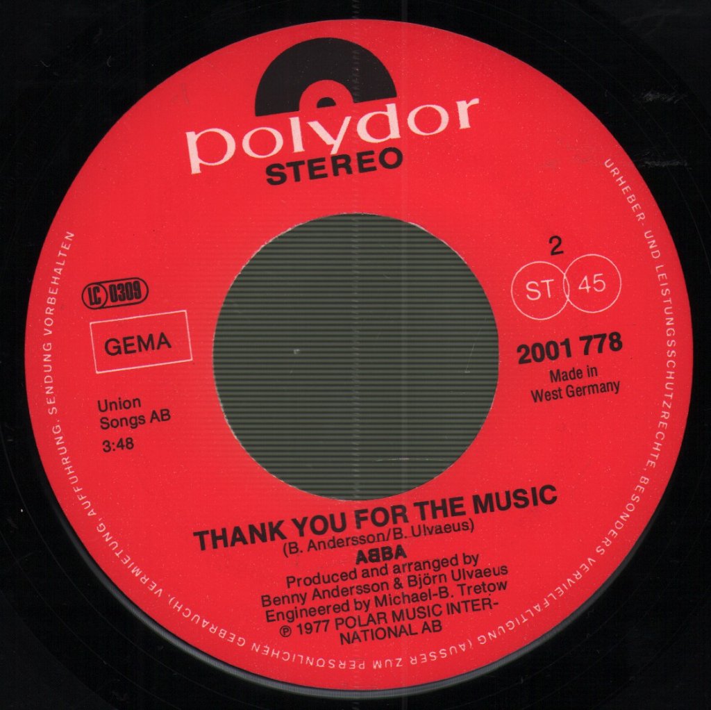 ABBA - Eagle / Thank You For The Music - 7 Inch