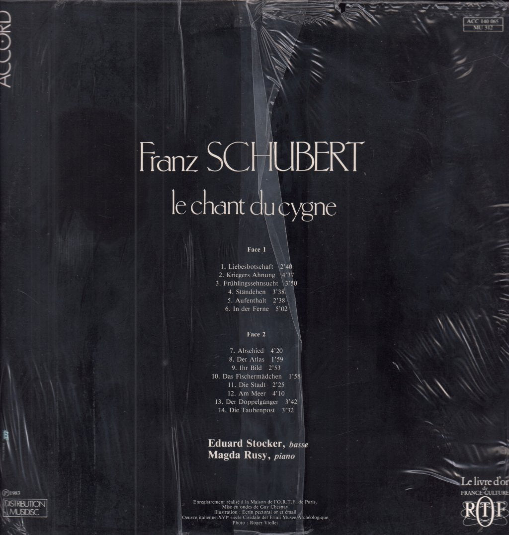 Eduard Stocker And Magda Rusy - Franz Schubert - Le Chant Du Cygne - Lp