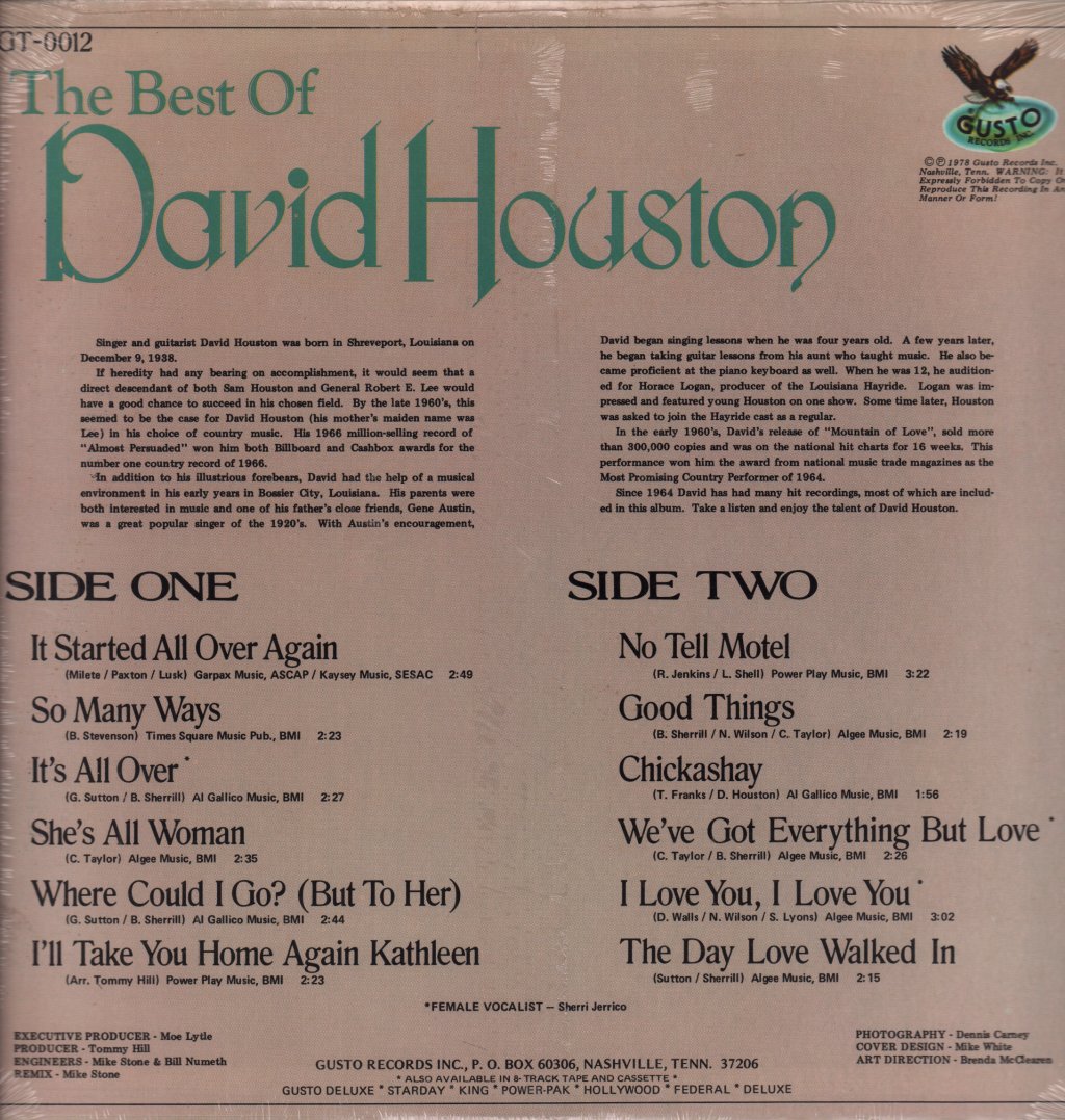 David Houston - Best Of - Lp