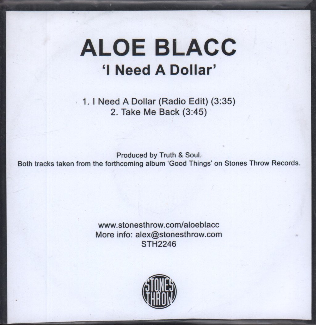 Aloe Blacc - I Need A Dollar - Cdr