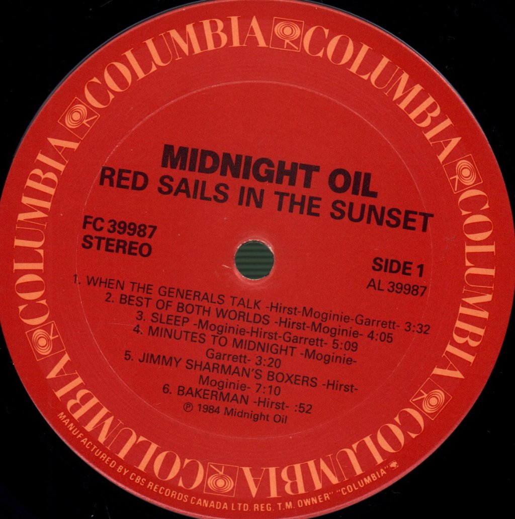 Midnight Oil - Red Sails In The Sunset - Lp