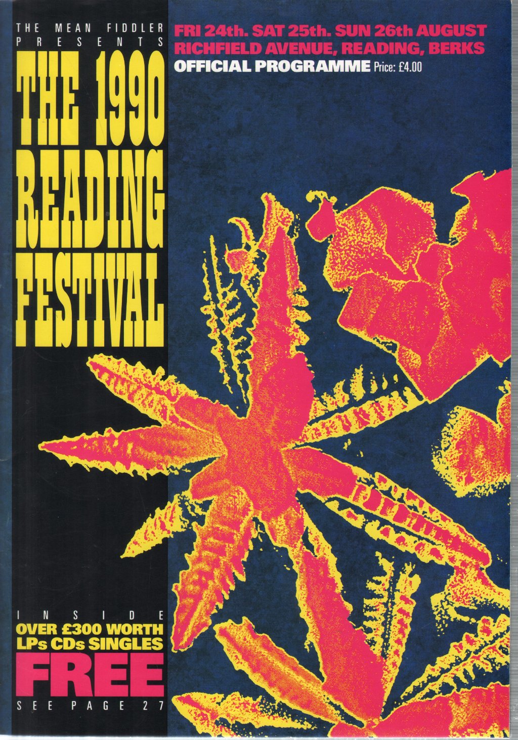 1990 Reading Festival - 1990 Reading Festival - Concert Programme