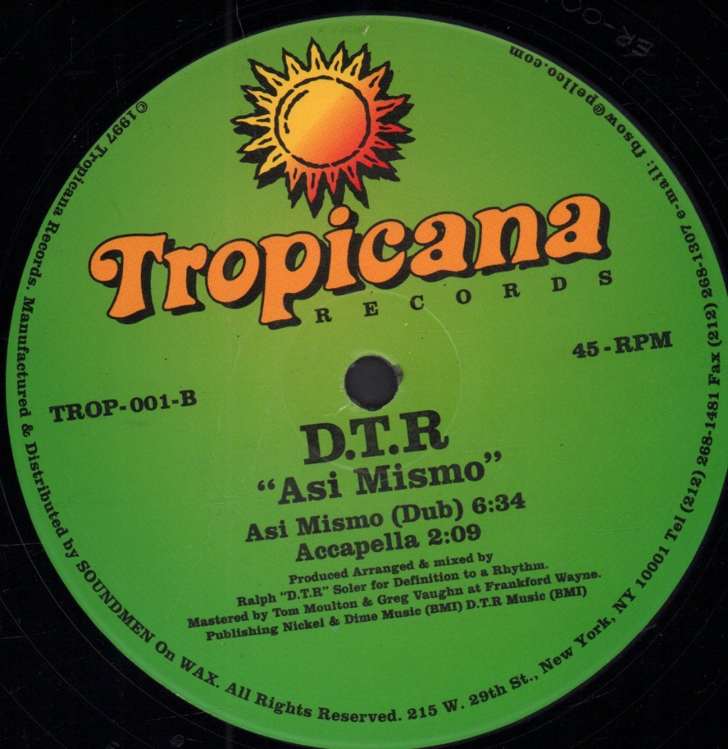 D.T.R. - Asi Mismo - 12 Inch