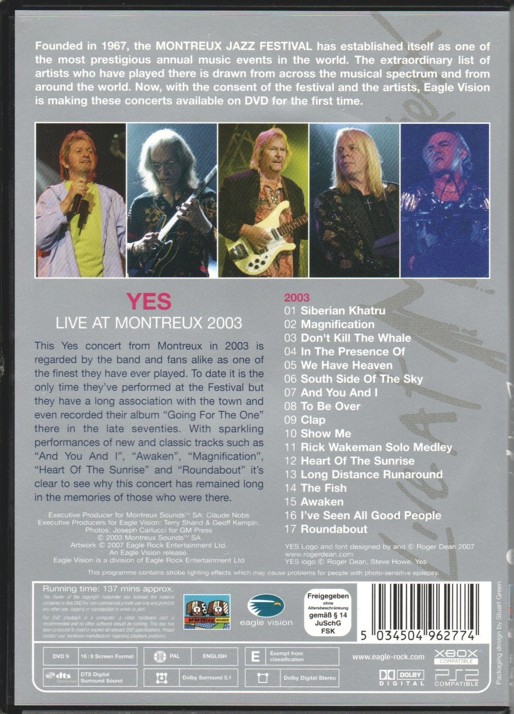 Yes - Live At Montreux 2003 - Dvd