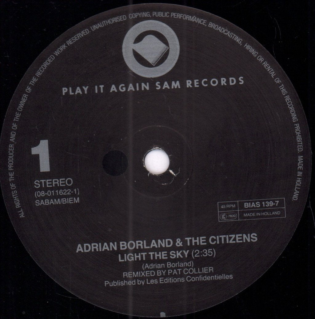 Adrian Borland And The Citizens - Light The Sky - 7 Inch